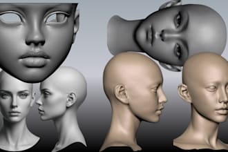 do detailed 3d face modeling for any face or 3d printing