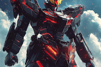 create transformer and concept art of futuristic mecha
