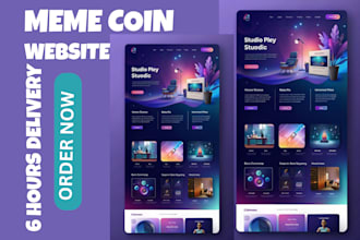 meme coin website, crypto landing page, ai crypto website, token presale site