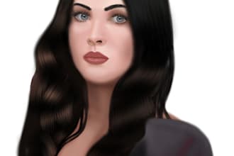 paint a realistic digital bust portrait with a unique style