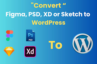 convert figma, psd, xd, or sketch to wordpress with elementor pro