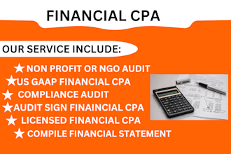 prepare and sign cpa certified financial statements and audit comfort letters