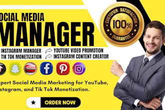 be social media manager, instagram content creator youtube, tik tok monetization