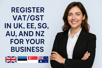 register vat or gst in UK, sg, au, and nz or your business