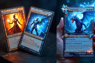 design custom fantasy trading card game cards zodiac tarot cards