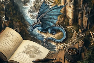 draw a book cover design, fantasy book cover illustration