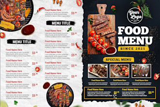 design an attractive menu, food menu design and restaurant