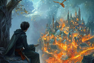 create a unique fantasy book cover illustration for you
