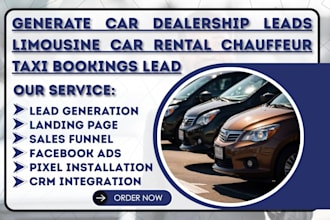 generate car dealership leads limousine car rental chauffeur taxi bookings lead