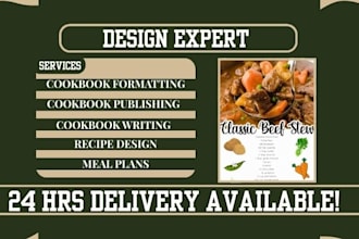 design write cookbook recipe book, food book recipes formatting, kdp publishing