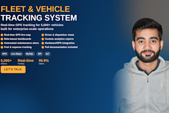 build real time gps vehicle tracking app and fleet management dashboard