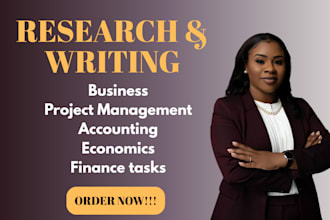 write on business, project management, accounting, economics, and finance tasks