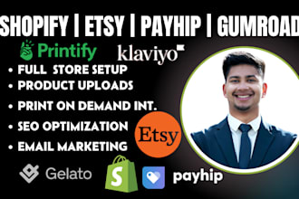 redesign gumroad payhip stanstore shopify printify upload product courses seo