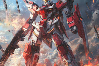 custom futuristic mecha robot character illustration art
