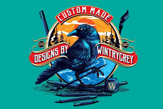 create unique vintage art and  design for your brand or project