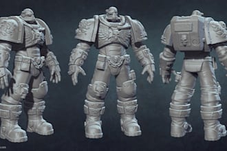 intricate sculpt human character model, dnd miniatures, 40k warharmmer, 3d print