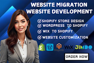 build shopify website, migrate wordpress website,wix to shopify migration expert
