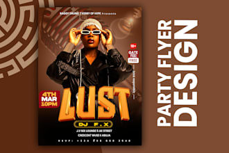 create an attractive party, club, dj, sports and event flyer design