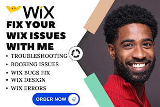 troubleshoot and fix wix bugs, errors, design, and booking issues, fix wix store