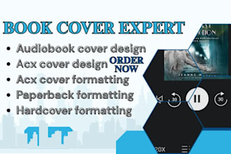 design, format audiobook, acx cover, hardcover, paperback, fix rejected cover