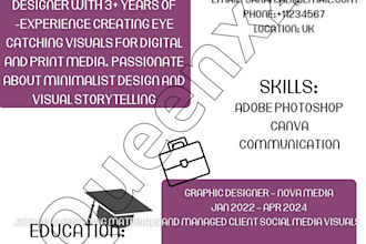 design a professional resume or cv using canva