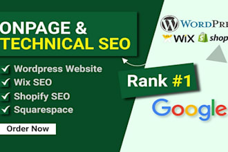 do onpage technical SEO for wordpress website, shopify, duda for top ranking