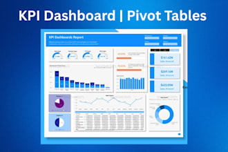 create google sheet KPI dashboard, excel dashboard, pivot tables, data cleaning
