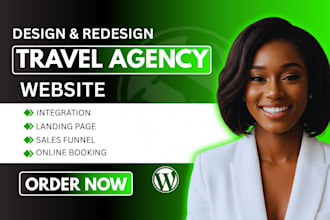 design travel agency website tour and vacation with online booking on wix