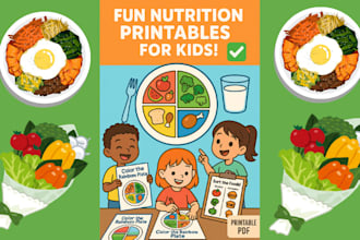 create fun and educational kids nutrition activity packs and printables