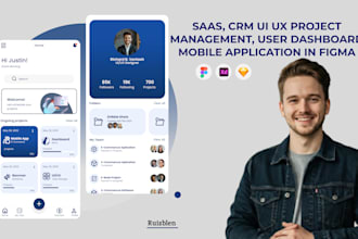 saas, CRM ui ux project management, dashboard mobile application in figma