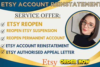 reinstate etsy account suspension reopen permanent account appeal letter