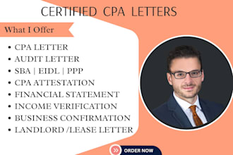 provide a CPA letter for sba, loans, or income verification