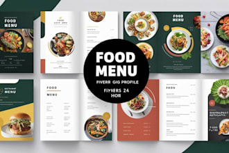 design attractive food menu, restaurant menu, and food flyer, brochure in 24hrs