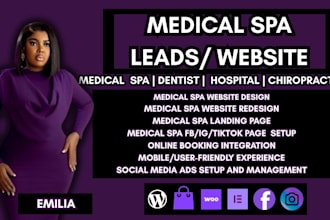 medical spa website,med spa website,dental website,hospital website med spa lead