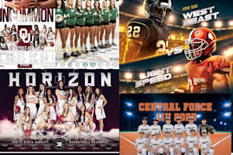 do a sparkling sport flyer and group sport flyer designs, very fast