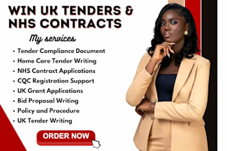 uk tender bid proposal writing, healthcare tender UK grant, cqc registration nhs