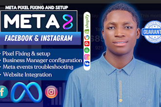 fix fb pixel issues , meta business suite errors, setup pixel for facebook ads