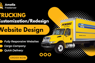 design logistics, trucking, freight, cargo, dispatch, and transport website