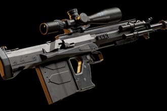 model weapon 3d modeling with texture for videogames, 3d guns, weapon design