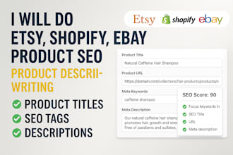 do etsy shopify ebay product tag SEO listing product descriptions writing title
