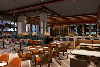stylized3d interior,bar render design, nightclub,bar,lounge design,plooside