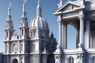 model 3d buildings, monuments for printing in stl dwg using blender