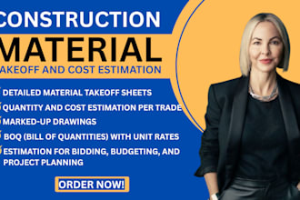do quantity takeoff, material estimate and complete boq preparation