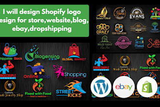 design shopify logo design dropshipping,website, blog,ebay ecommerce etsy