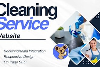 cleaning business website, cleaning service website, booking koala, launch27