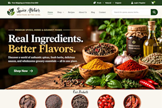 design spices shopify food recipe sauce grocery store seasoning herbs website