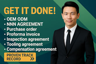 draft china oem odm contract and china nnn agreement mold agreement eula lease