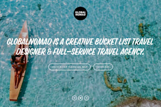 design tour and travel agency website or hotel website
