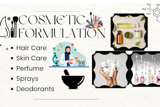 develop, formulate organic cosmetics products, skincare, haircare, makeups