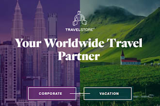 design tour, travel, agency, booking website or landing page